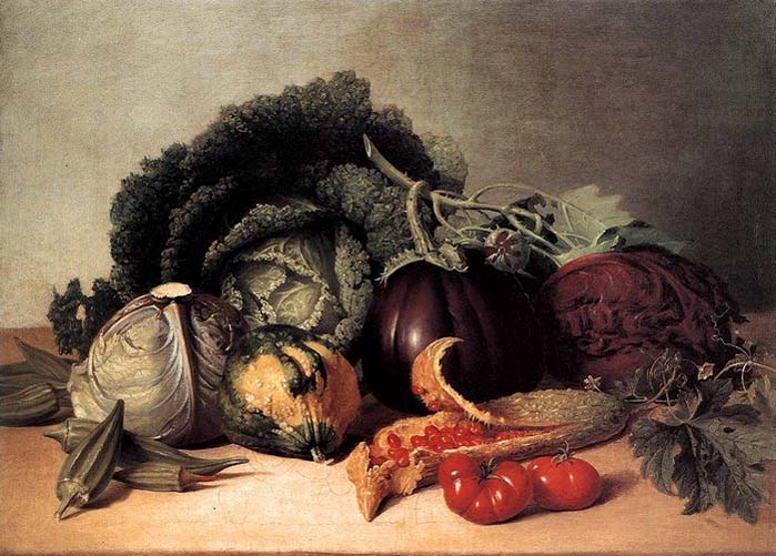 James Peale Still Life: Balsam Apples and Vegetables